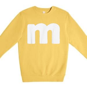 Letter M Groups Halloween Matching Team Easy Lazy Costume Premium Crewneck Sweatshirt