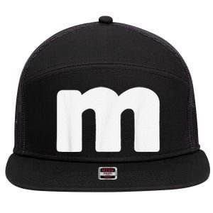 Letter M Groups Halloween Matching Team Easy Lazy Costume 7 Panel Mesh Trucker Snapback Hat