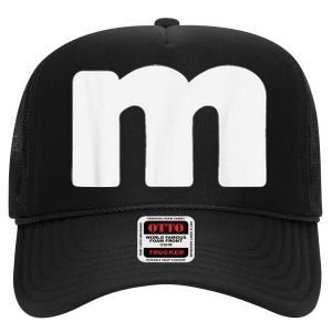 Letter M Groups Halloween Matching Team Easy Lazy Costume High Crown Mesh Back Trucker Hat