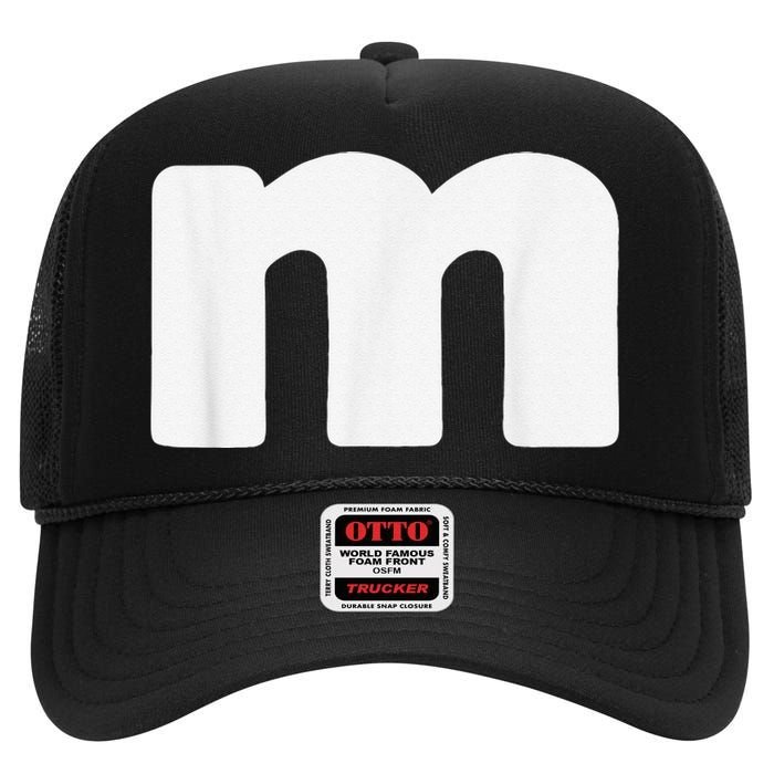 Letter M Groups Halloween Matching Team Easy Lazy Costume High Crown Mesh Back Trucker Hat