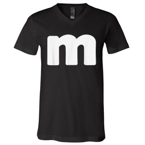 Letter M Groups Halloween Matching Team Easy Lazy Costume V-Neck T-Shirt