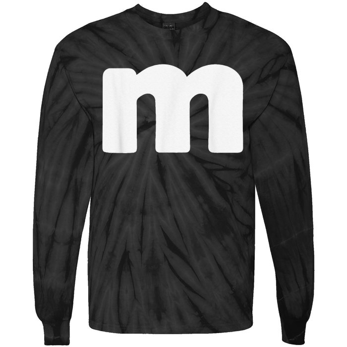 Letter M Groups Halloween Matching Team Easy Lazy Costume Tie-Dye Long Sleeve Shirt