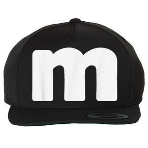 Letter M Groups Halloween Matching Team Easy Lazy Costume Wool Snapback Cap