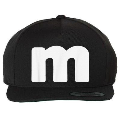 Letter M Groups Halloween Matching Team Easy Lazy Costume Wool Snapback Cap