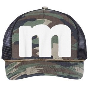 Letter M Groups Halloween Matching Team Easy Lazy Costume Retro Rope Trucker Hat Cap