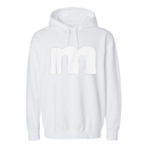 Letter M Groups Halloween Matching Team Easy Lazy Costume Garment-Dyed Fleece Hoodie