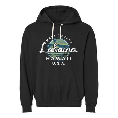 Lahaina Maui Hawaii Surfing Retro Garment-Dyed Fleece Hoodie