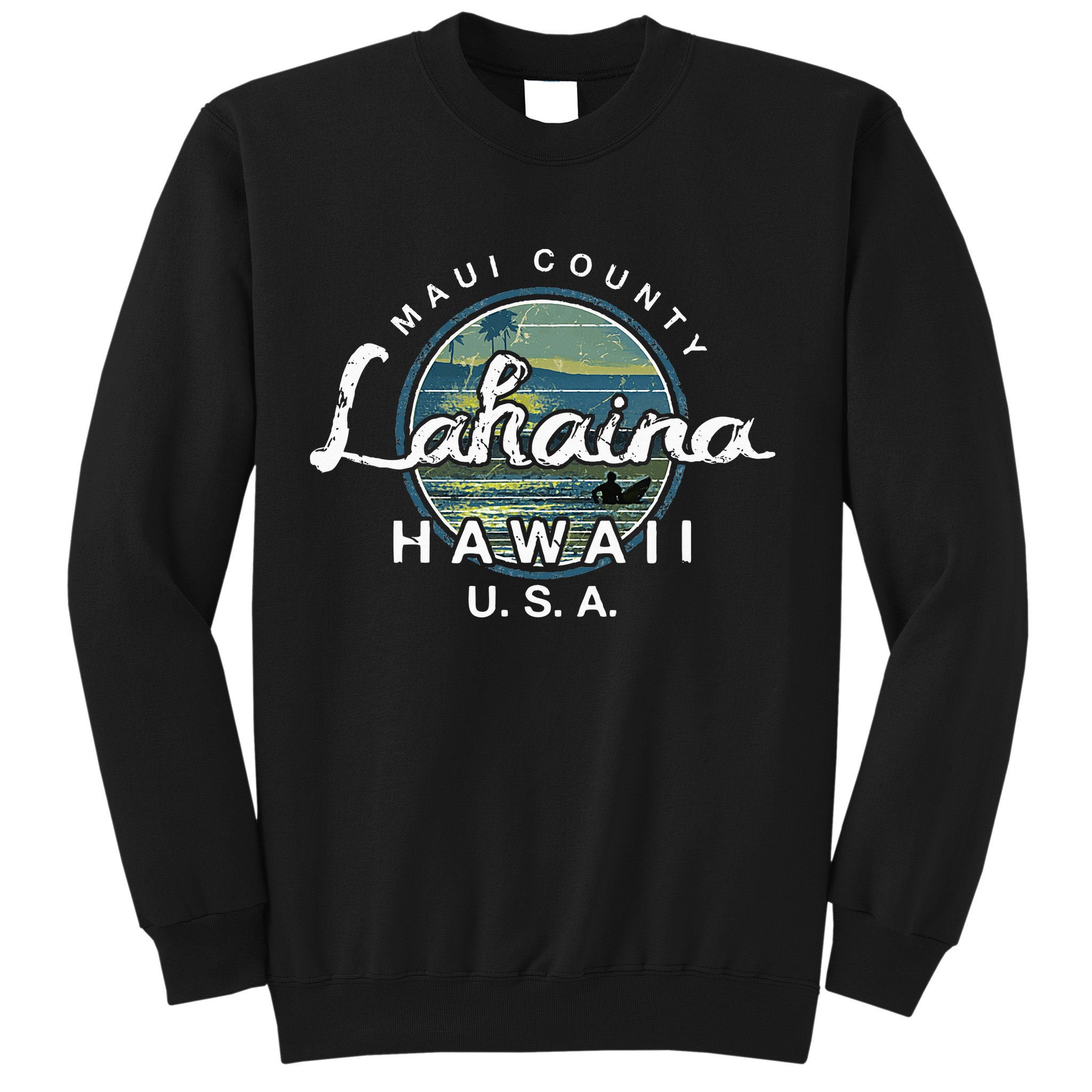 Lahaina Maui Hawaii Surfing Retro Sweatshirt