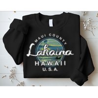 Lahaina Maui Hawaii Surfing Retro Sweatshirt