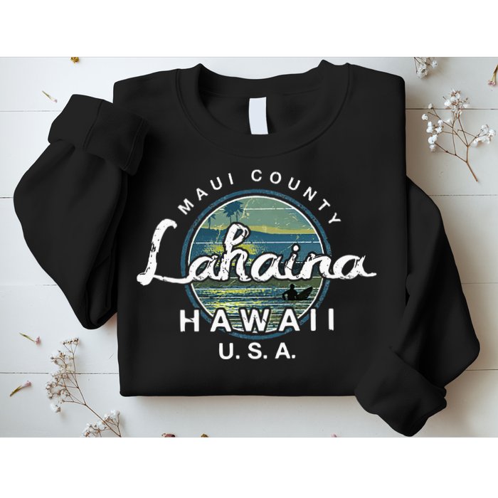 Lahaina Maui Hawaii Surfing Retro Sweatshirt