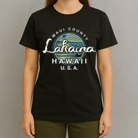 Lahaina Maui Hawaii Surfing Retro T-Shirt