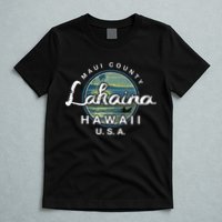 Lahaina Maui Hawaii Surfing Retro T-Shirt