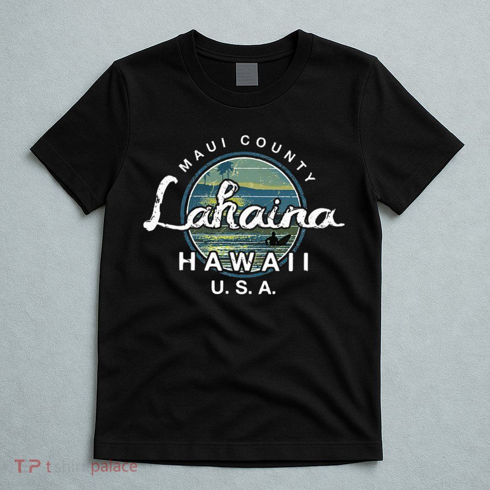 Lahaina Maui Hawaii Surfing Retro T-Shirt