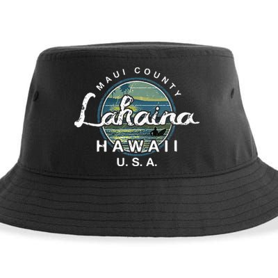 Lahaina Maui Hawaii Surfing Retro Sustainable Bucket Hat