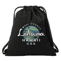 Lahaina Maui Hawaii Surfing Retro Drawstring Bag