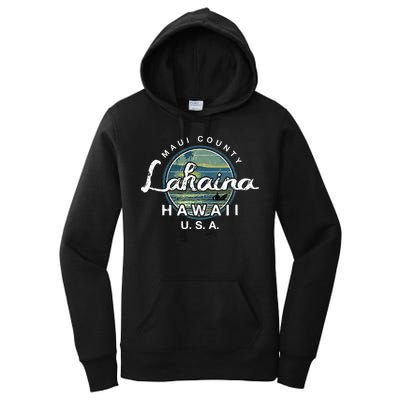 Lahaina Maui Hawaii Surfing Retro Women's Pullover Hoodie