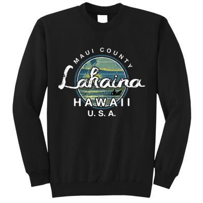 Lahaina Maui Hawaii Surfing Retro Tall Sweatshirt