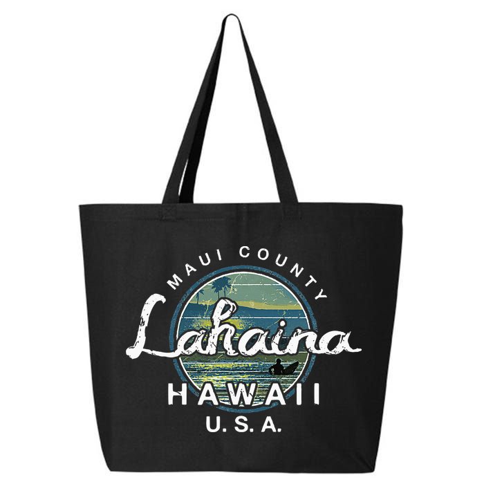 Lahaina Maui Hawaii Surfing Retro 25L Jumbo Tote
