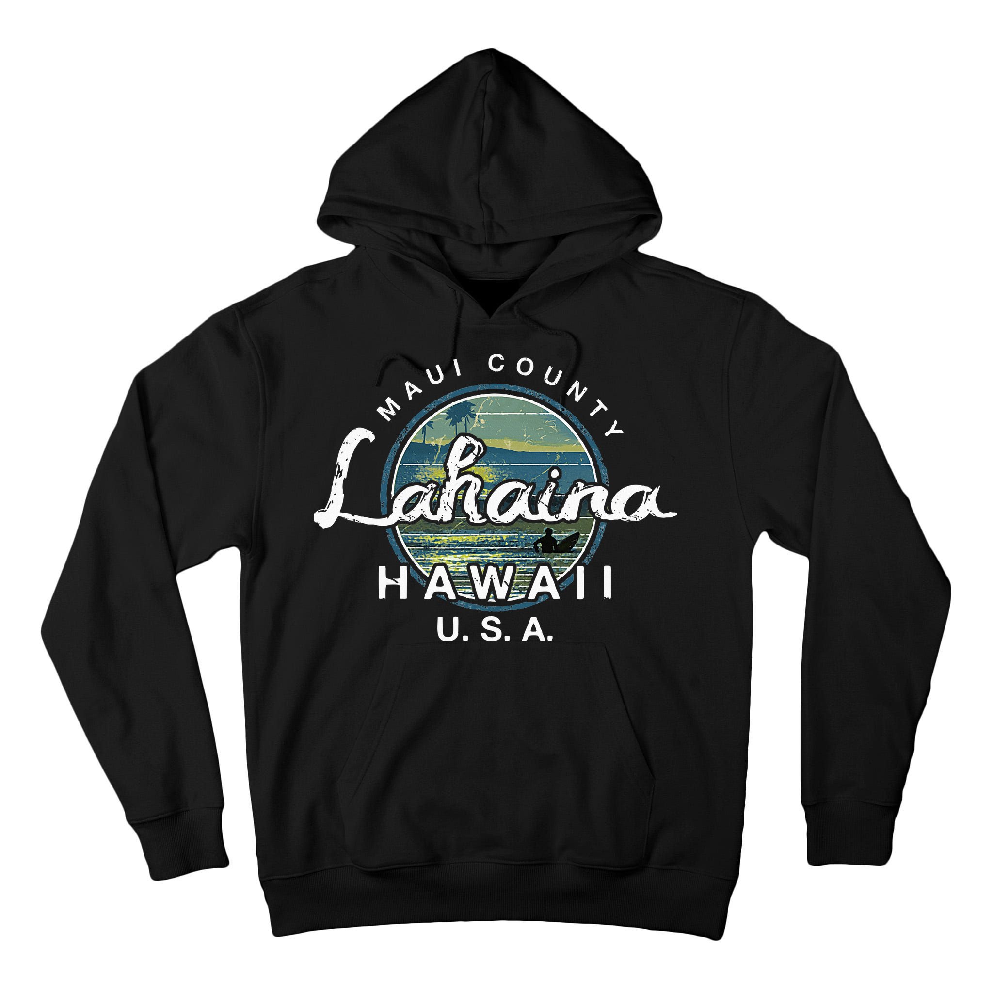 Lahaina Maui Hawaii Surfing Retro Tall Hoodie