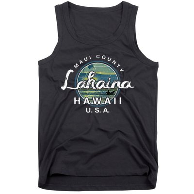 Lahaina Maui Hawaii Surfing Retro Tank Top