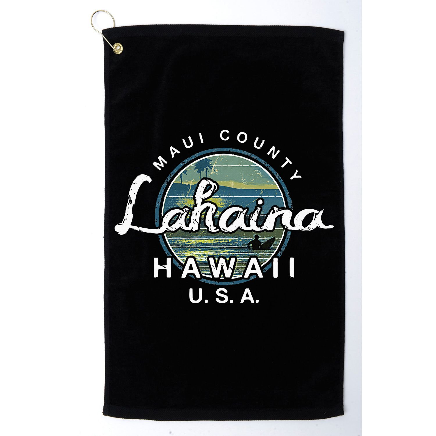 Lahaina Maui Hawaii Surfing Retro Golf Towel