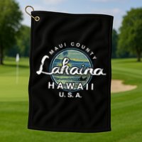 Lahaina Maui Hawaii Surfing Retro Golf Towel