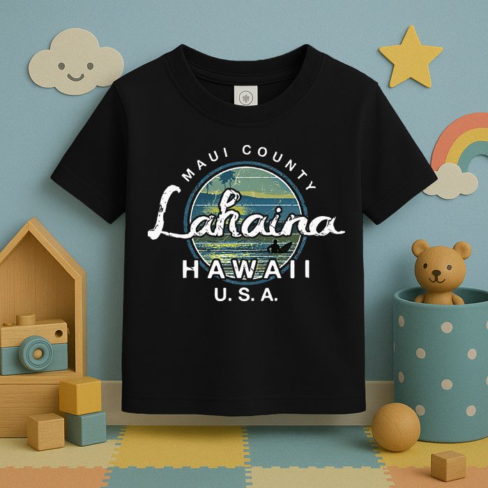 Lahaina Maui Hawaii Surfing Retro Toddler T-Shirt