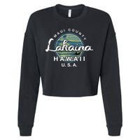 Lahaina Maui Hawaii Surfing Retro Cropped Pullover Crew