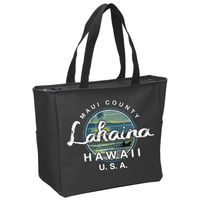 Lahaina Maui Hawaii Surfing Retro Zip Tote Bag