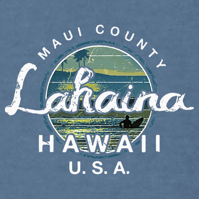 Lahaina Maui Hawaii Surfing Retro Garment-Dyed Sweatshirt