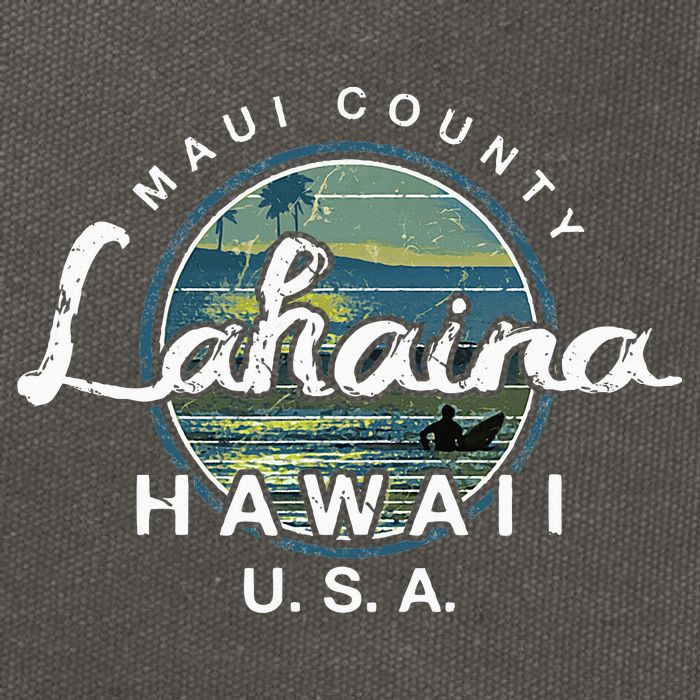 Lahaina Maui Hawaii Surfing Retro Cotton Canvas Backpack