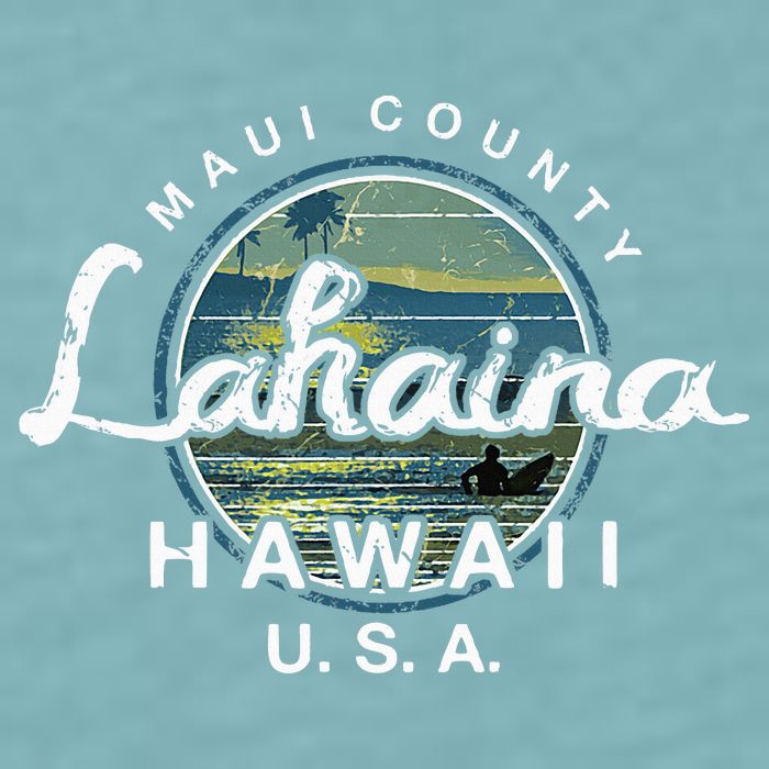 Lahaina Maui Hawaii Surfing Retro Sueded Cloud Jersey T-Shirt