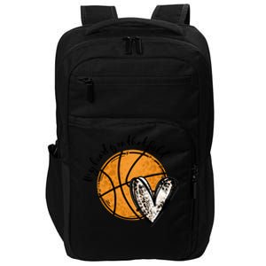 Leopard My Heart Is On That Field Basketball Game Day Vibes Great Gift Impact Tech Backpack