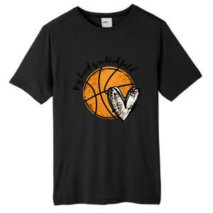 Leopard My Heart Is On That Field Basketball Game Day Vibes Great Gift Tall Fusion ChromaSoft Performance T-Shirt