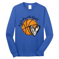 Leopard My Heart Is On That Field Basketball Game Day Vibes Great Gift Long Sleeve Shirt