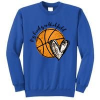 Leopard My Heart Is On That Field Basketball Game Day Vibes Great Gift Sweatshirt