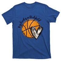 Leopard My Heart Is On That Field Basketball Game Day Vibes Great Gift T-Shirt