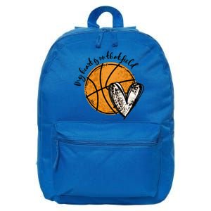 Leopard My Heart Is On That Field Basketball Game Day Vibes Great Gift 16 in Basic Backpack