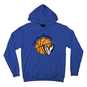 Leopard My Heart Is On That Field Basketball Game Day Vibes Great Gift Tall Hoodie