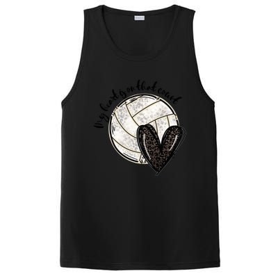 Leopard My Heart Is On That Field Volleyball Heart Game Day Gift PosiCharge Competitor Tank