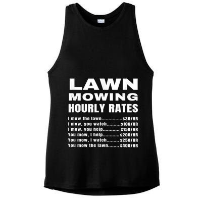 Lawn Mowing Hourly Rates Price List Funny Mow Ladies PosiCharge Tri-Blend Wicking Tank