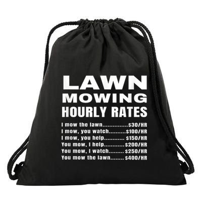 Lawn Mowing Hourly Rates Price List Funny Mow Drawstring Bag