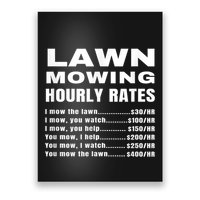 Lawn Mowing Hourly Rates Price List Funny Mow Poster