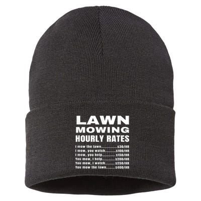 Lawn Mowing Hourly Rates Price List Funny Mow Sustainable Knit Beanie