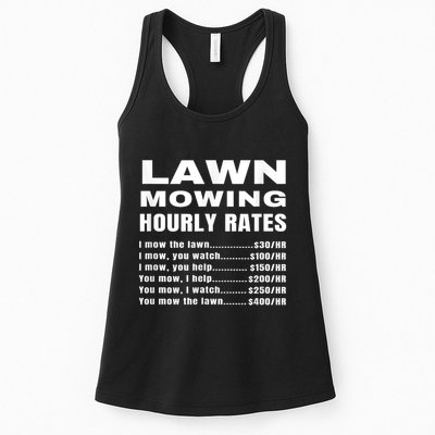 Lawn Mowing Hourly Rates Price List Funny Mow Womens Tank Top