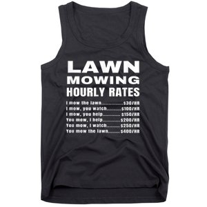 Lawn Mowing Hourly Rates Price List Funny Mow Tank Top