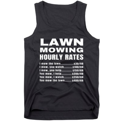 Lawn Mowing Hourly Rates Price List Funny Mow Tank Top