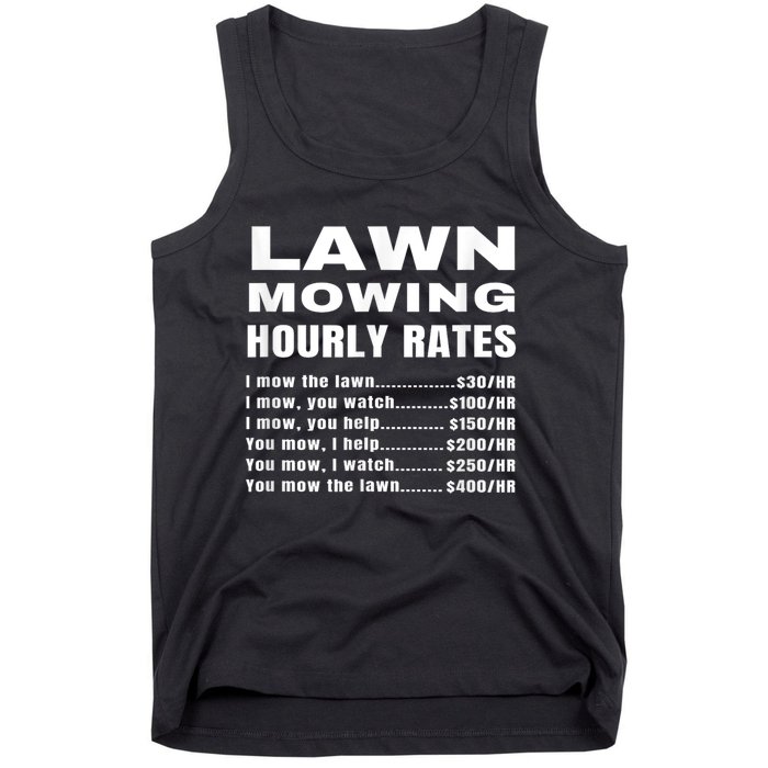 Lawn Mowing Hourly Rates Price List Funny Mow Tank Top