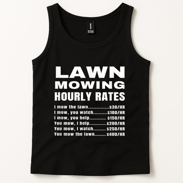 Lawn Mowing Hourly Rates Price List Funny Mow Tank Top