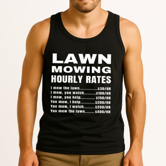 Lawn Mowing Hourly Rates Price List Funny Mow Tank Top